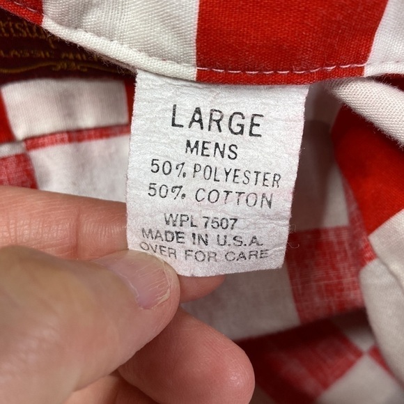 Vintage Christopher Scott Retro Red Check Short Sleeve Button Up Shirt Medium - Picture 4 of 9